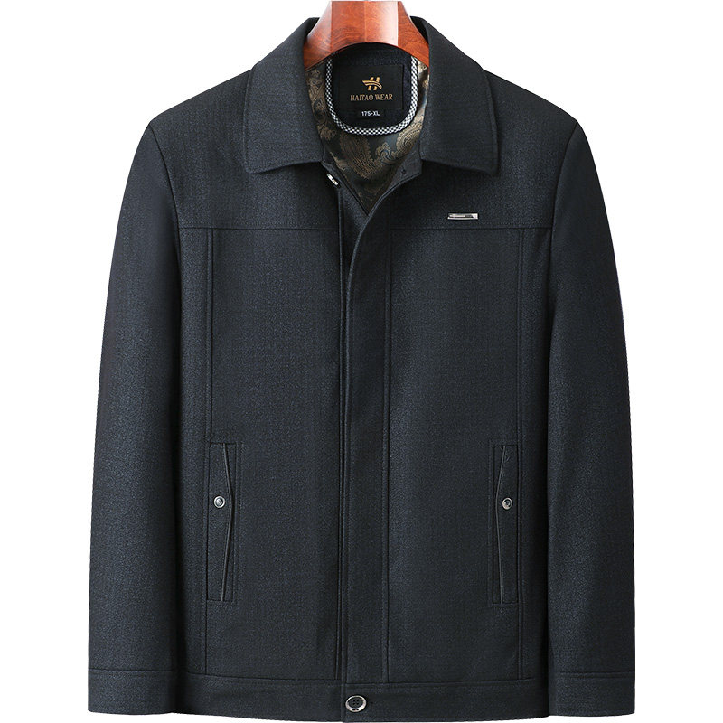 纽扣款翻领爷爷宽松大码上装外套中老年男士春秋装夹克衫爸爸上衣,男装,中老年上装,淘宝优惠券,粉丝福利购,淘宝优惠卷