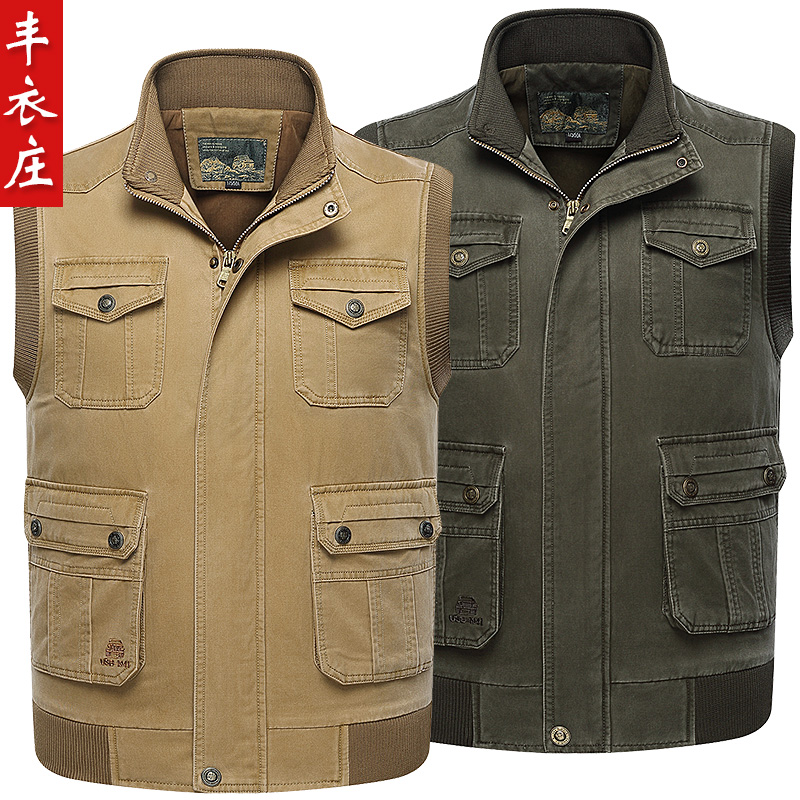 中年钓鱼记者摄影爸爸户外马甲