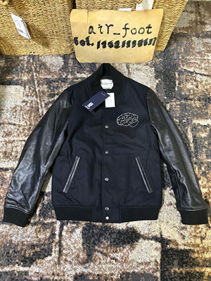 undercover Hooded Varsity Jacket皮袖棒球夹克冬季皮袖拼接外套