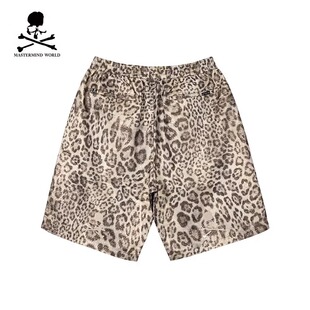 Mastermind World HK2 经典抽绳金丝豹纹短裤骷髅刺绣运动休闲裤
