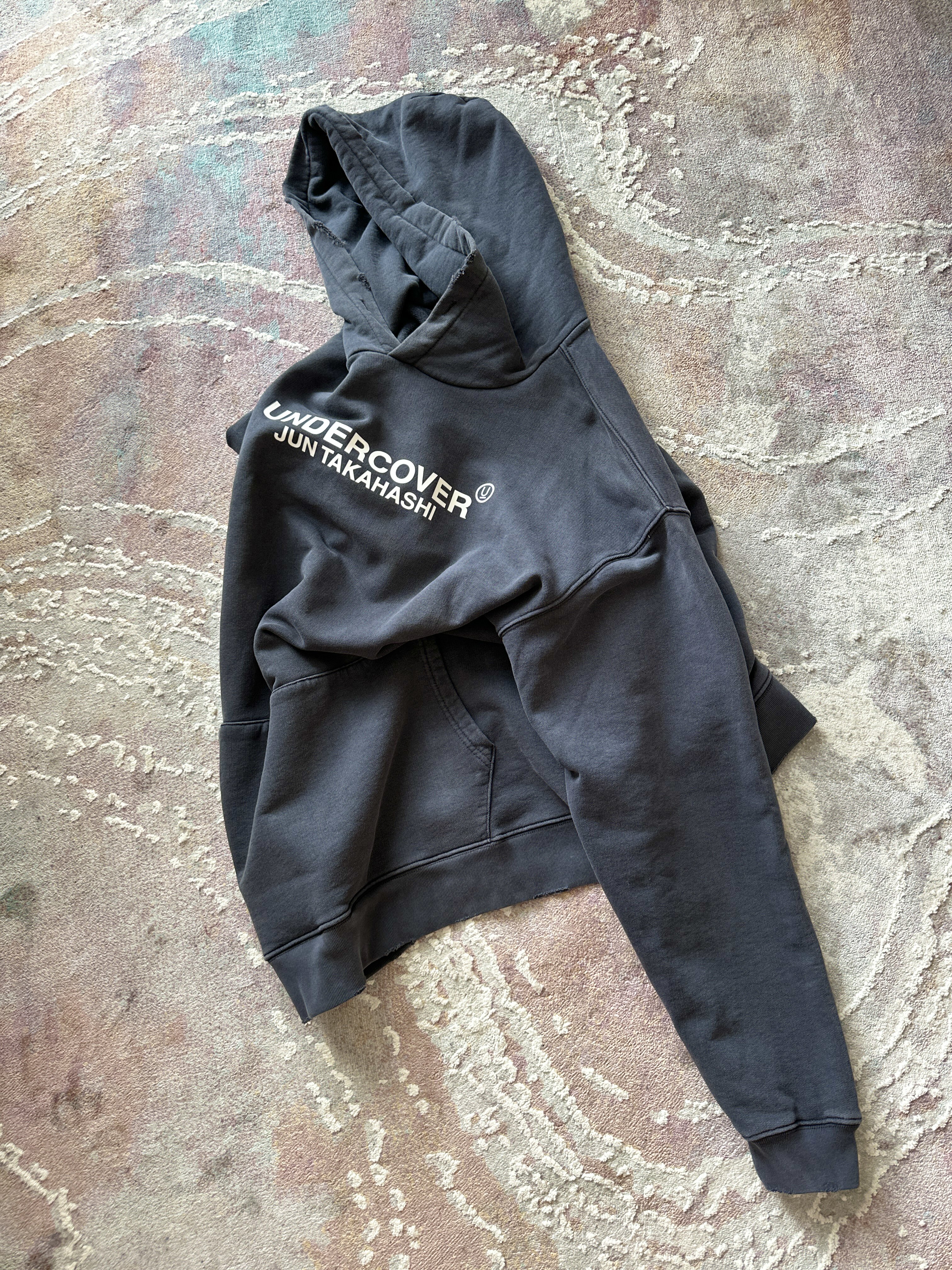 undercover 重水洗帽衫外套休闲拼接卫衣vintage街头褪色潮流上衣