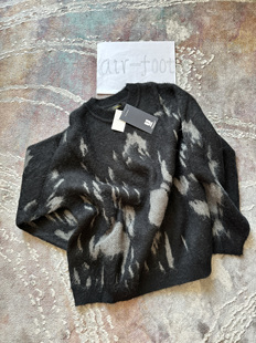 undercover圆领秋冬羊毛套衫男毛衣外套休闲百搭潮流上衣抽象人物