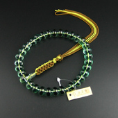 包邮 日本京念珠百年老铺原装 进口静土真宗手持佛绿水晶正绢纽房