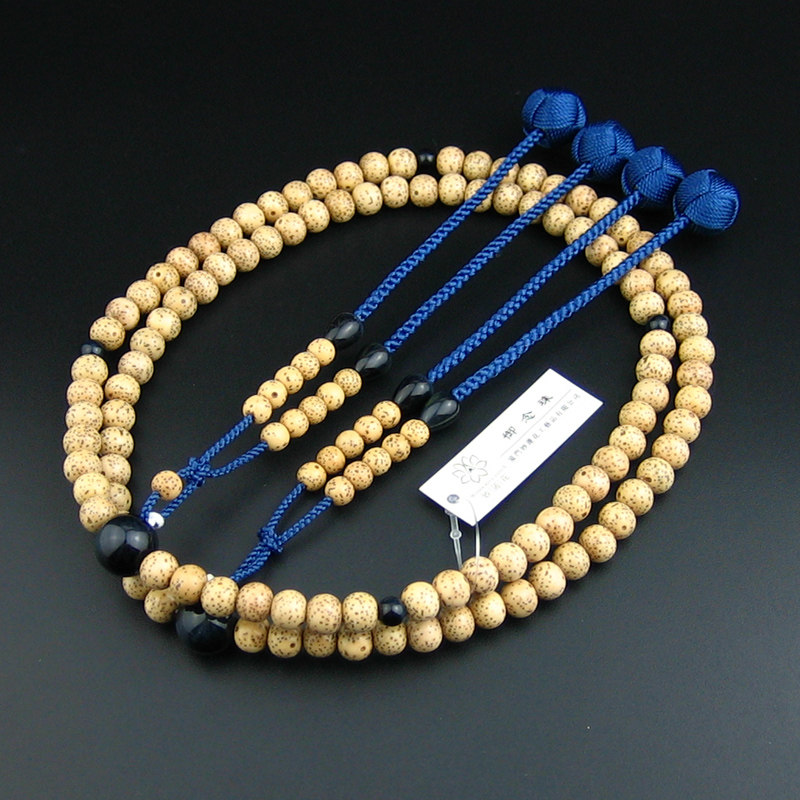 妙莲花日本御念珠真言宗唐密108颗星月菩提蓝虎眼石小田卷房包邮