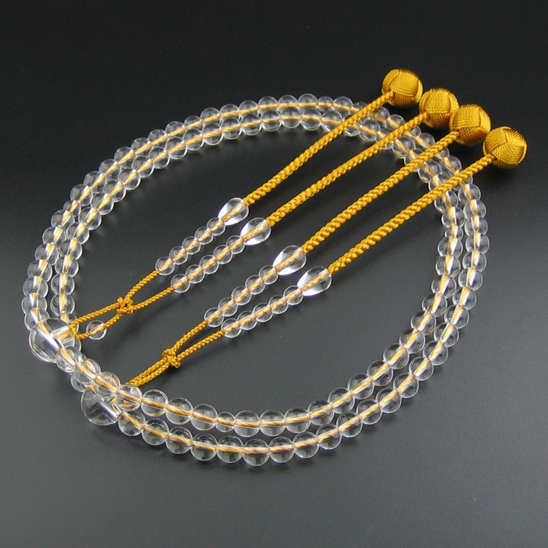 妙莲花日本数珠真*言*宗唐*密进口天然白水晶小田卷房包邮