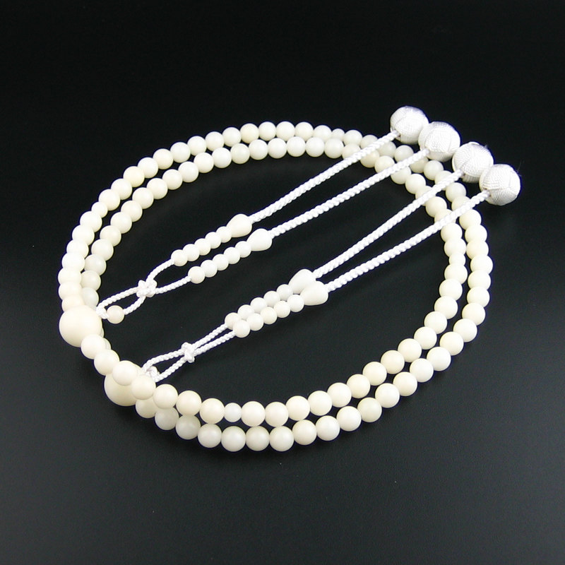 日本念珠真言宗108颗白玉菩提8mm小田卷房包邮