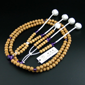 妙莲花日本御念珠日莲宗108颗星月菩提进口紫水晶小田卷 包邮