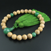 妙莲花日本御念珠八宗通用星月菩提12mm进口绿东陵正绢流苏 包邮