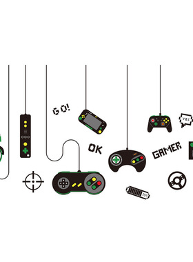 创意CH36005AB游戏机手柄游戏房间装饰防水自粘贴纸