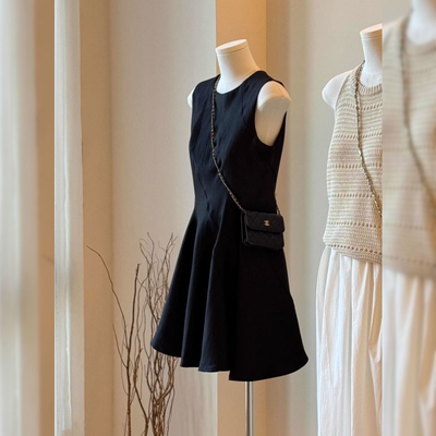 胖m200斤显瘦无袖裙子适合小个子的连衣裙夏季2025新款高级感短裙