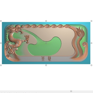 龙吐茶盘浮雕图木工雕刻石材雕刻