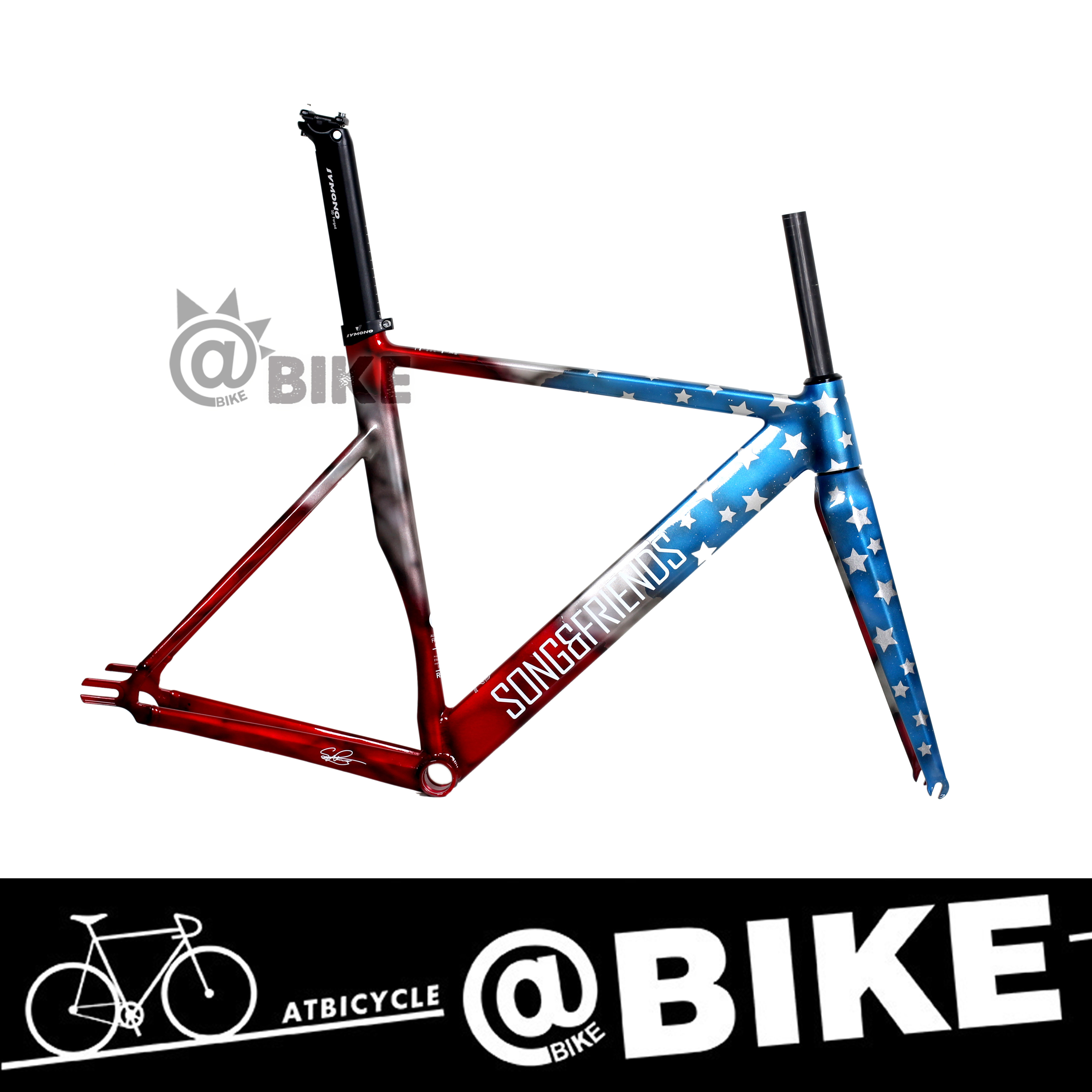 @bike sf美国旗车架 歌手与朋友铝合金死飞车架2020款自行车车架