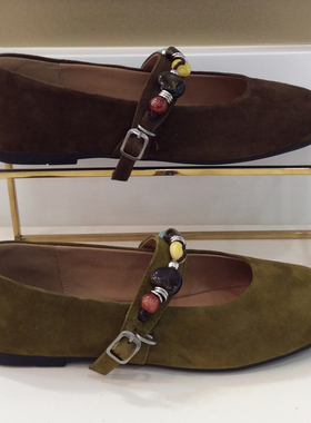 哈森HARSON正品2026新款春秋季低跟玛丽珍舒适反绒女单鞋HS263009