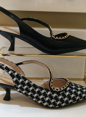 断码特惠卡迪娜KADINA正品夏季高细跟尖头后空时尚女凉鞋KM241503