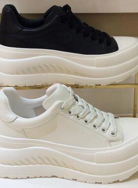 断码特惠哈森HARSON正品2024秋冬季系带百搭厚底休闲女HCA248401