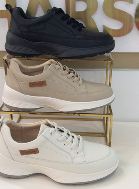 哈森HARSON正品秋冬季HCA256102厚底百搭休闲运动女皮鞋HCA246111