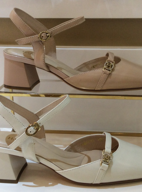 断码特惠哈森HARSON正品夏季高粗跟包头百搭软底女凉皮鞋HM247173