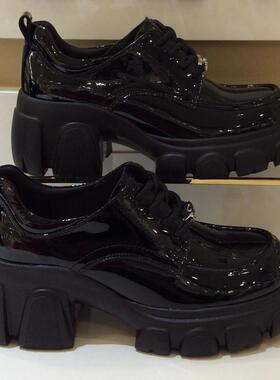 哈森HARSON正品2025新款春秋季轻质系带厚底女乐福单皮鞋HS252506