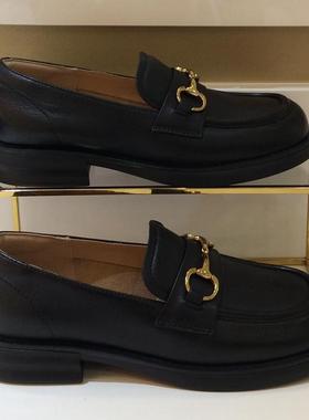 哈森HARSON正品2025新款春秋季中跟百搭轻质女乐福单皮鞋HS253003