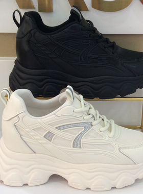 哈森HARSON正品2025新款春秋季厚底内增高百搭休闲女鞋HCL252901