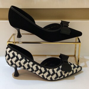 卡迪娜KADINA正品2025新款春夏季高细跟尖头蝴蝶结女单鞋KM251507