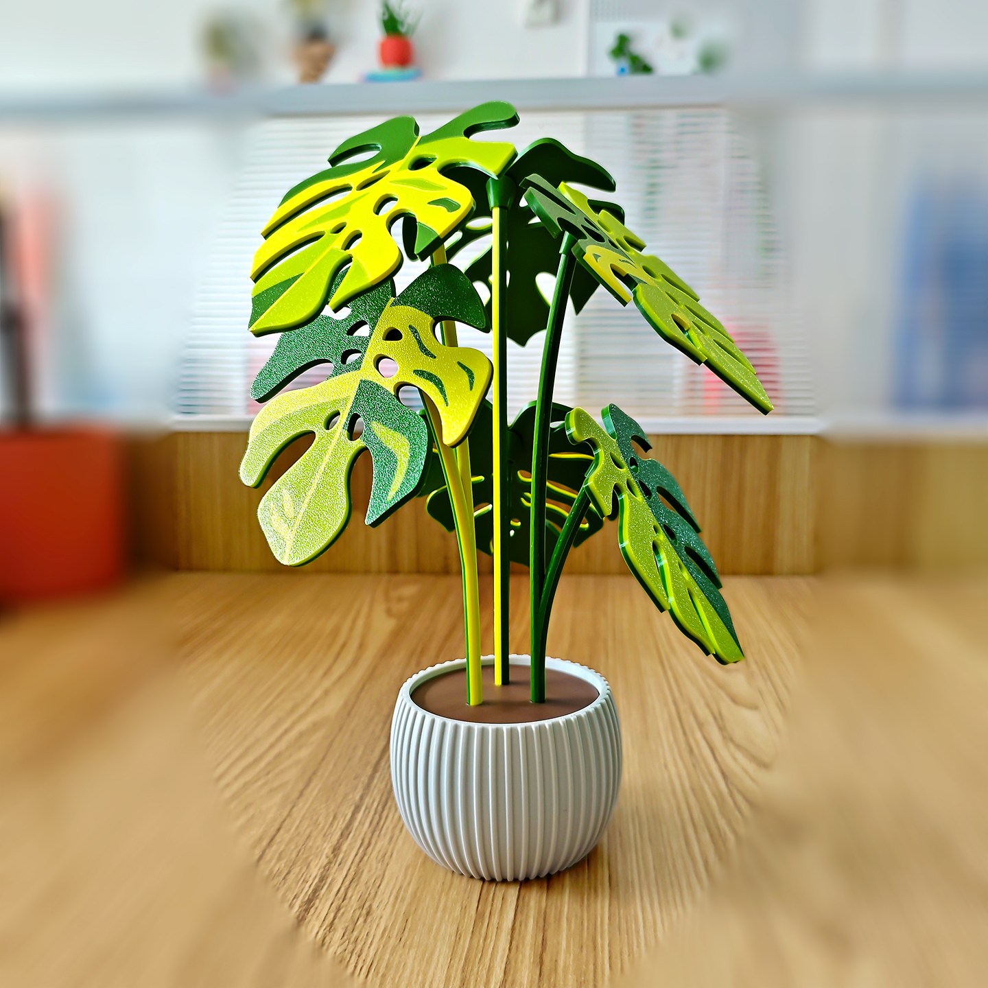 迷你仿洒金龟背竹MTC仿真植物磁吸杯垫 - 客厅装饰 - 3D打印