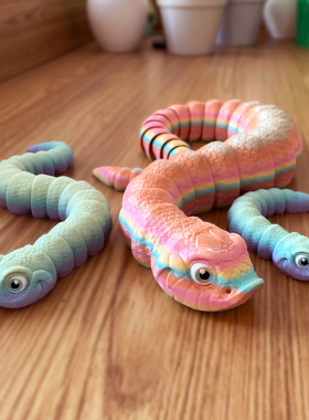 蛇年公仔猪鼻蛇Hognose Snake全身可动铰链玩具 - 3D打印 - MMM