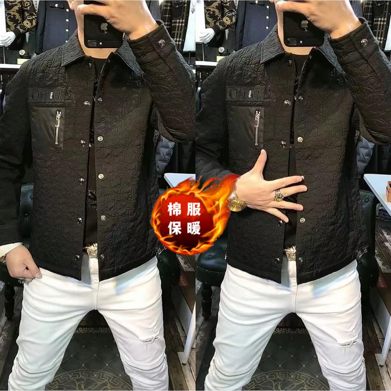 【意大利潮牌男装】秋冬百搭长袖棉服男士休闲商务外套保暖棉衣服