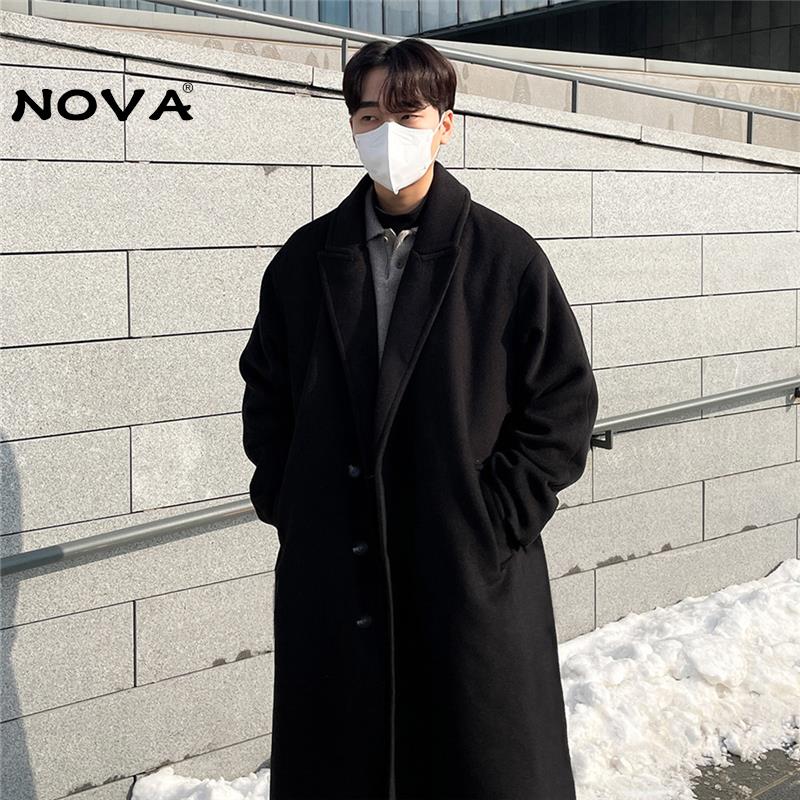 【意大利高端潮牌】秋冬季毛呢大衣男中长款宽松呢子外套加厚风衣