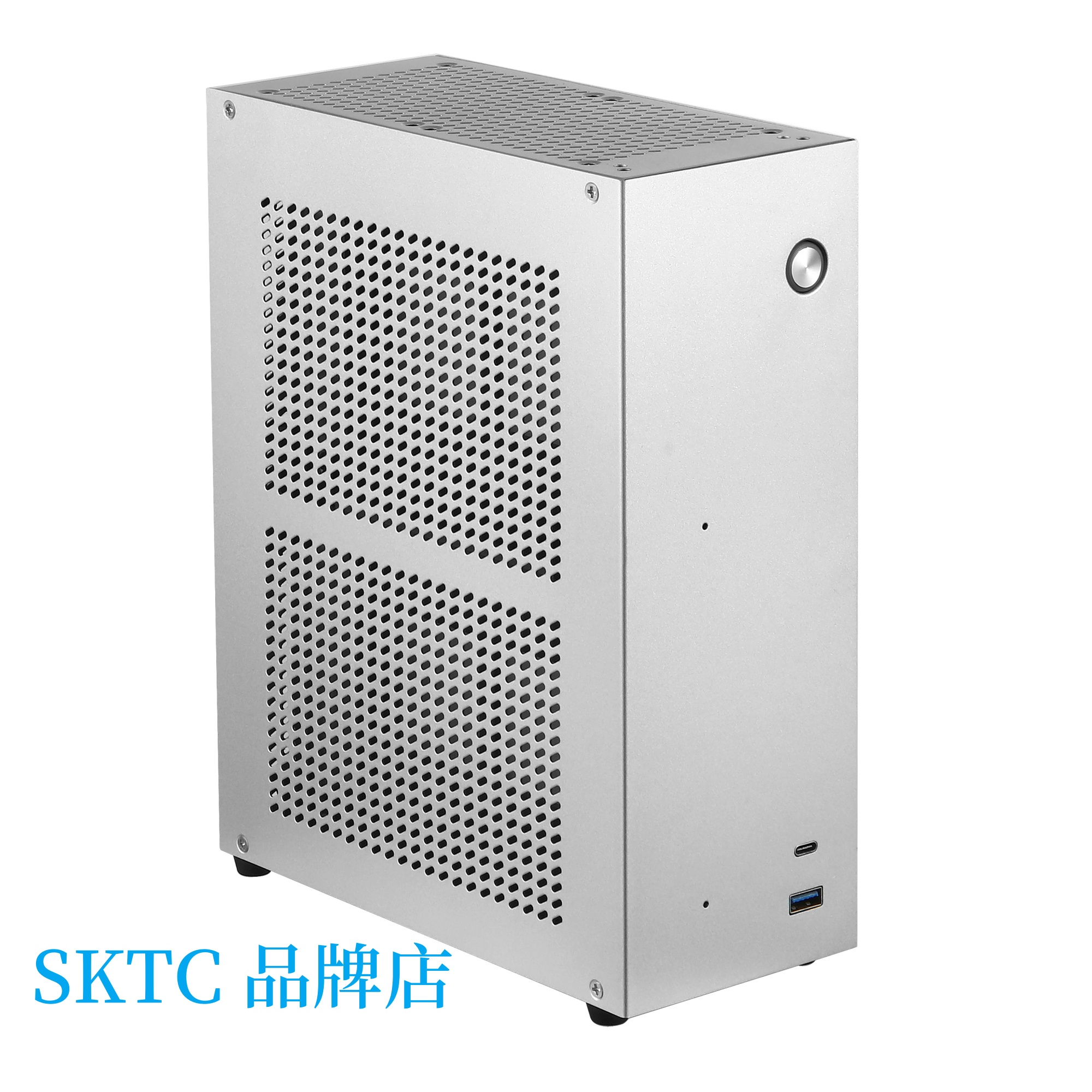 SKTC Ns01机箱NAS电脑双硬盘位迷你MINI-ITX17*19小主板DC适配器
