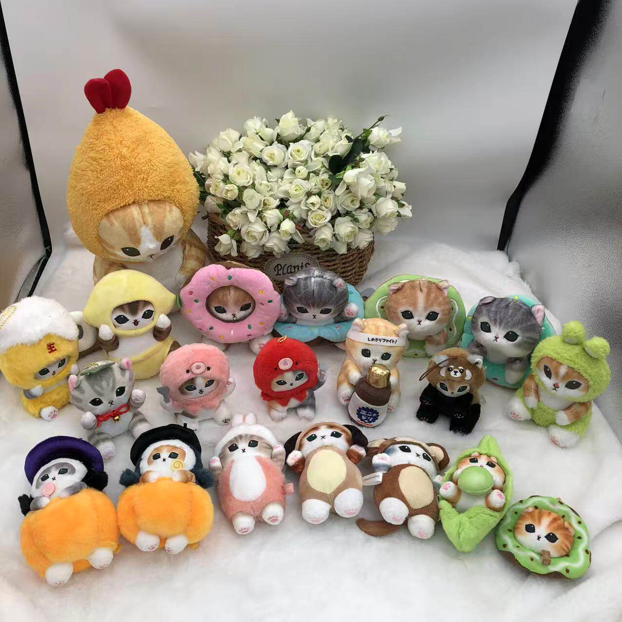 现货全新mofusand猫咪插画 变装鲨鱼造型可爱毛绒玩偶公仔