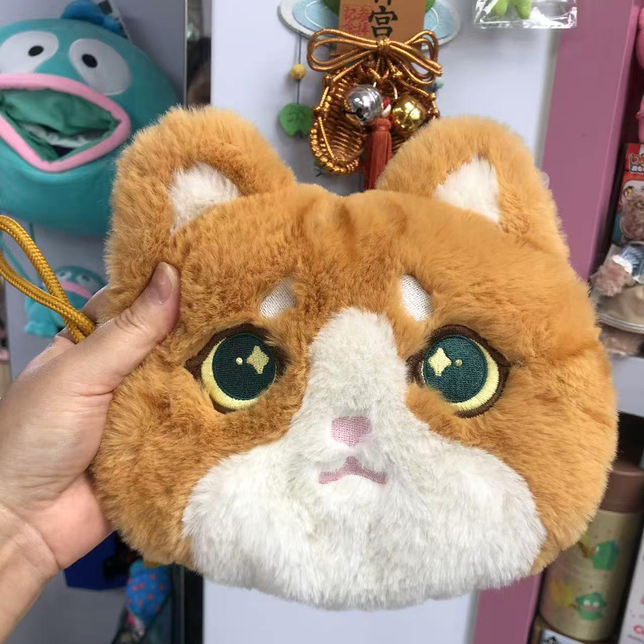 粉丝群福利-- 可爱猫咪 大头毛绒玩偶挂包单肩包