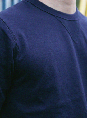 300g补强阿美咔叽复古四本针重磅厚实不透短袖T恤纯色打底衫男款