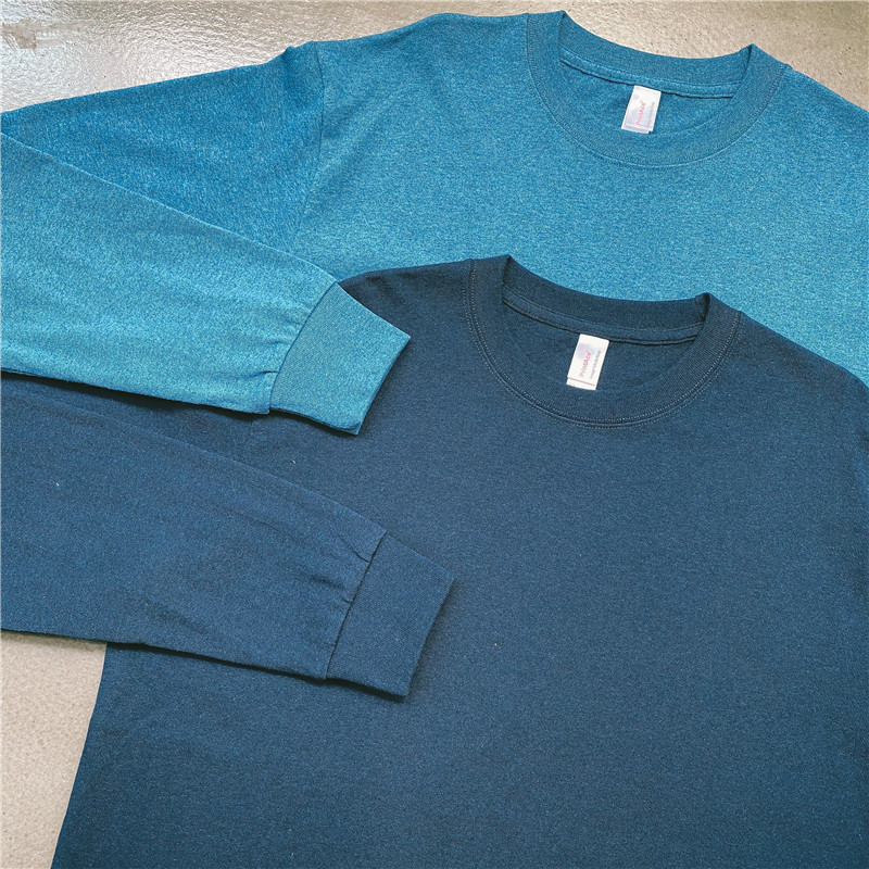 秋季新款蓝染indigo美式重磅长袖