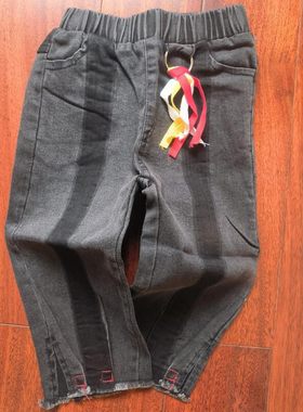 实体撤店清仓童裤男女童黑色牛仔裤儿童宝宝纯棉裤子男女孩春秋款