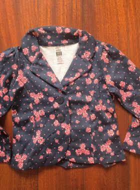 实体撤店亏甩货女童小碎花西服外套幼儿单层上衣宝宝纯棉薄款外套