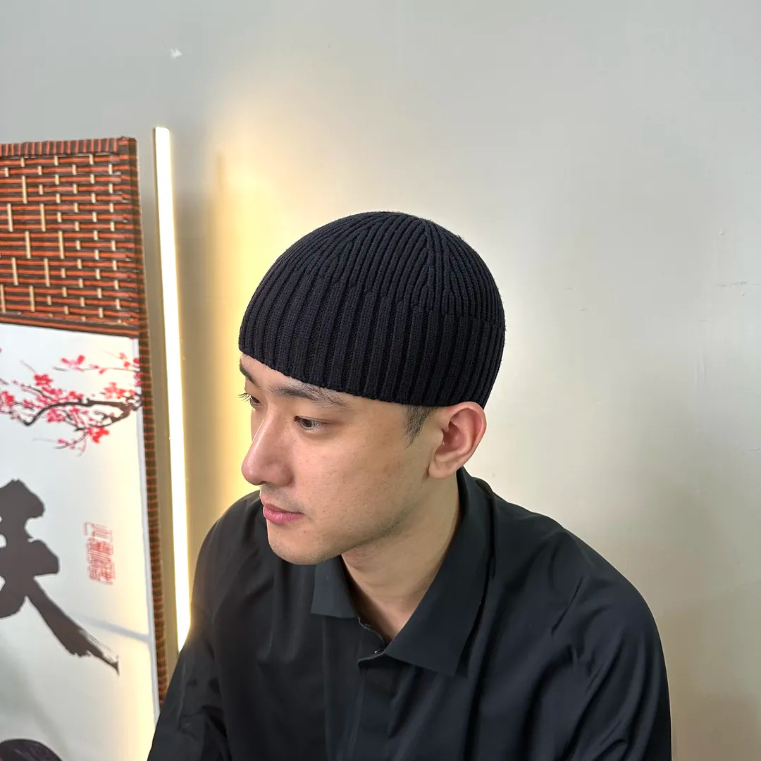秋冬男女大头围针织瓜皮帽