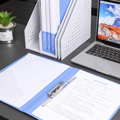 2个得力文件夹资料夹5308长押夹试卷夹收纳整理单强力夹a4插页袋