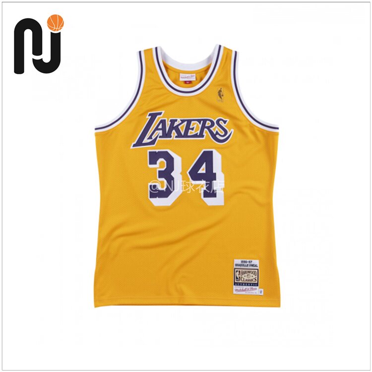 Mitchell&Ness MN 奥尼尔 9697湖人队主场金标 球员版 AU复古球衣