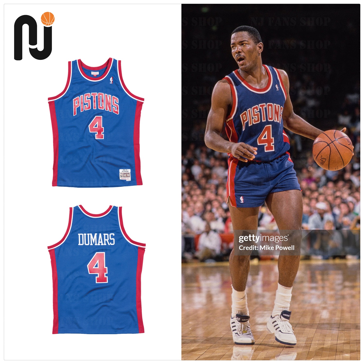 Mitchell&Ness MN 杜马斯/Joe Dumars 活塞队客场 球迷版 SW球衣