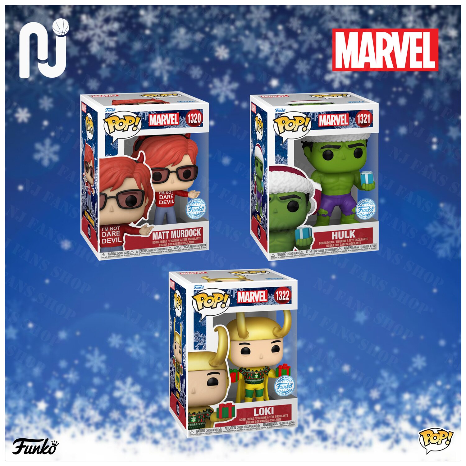Funko Pop! 漫威 洛基 Loki 绿巨人 Hulk 圣诞节日系列 公仔手办