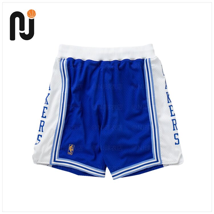 Mitchell&Ness MN 洛杉矶湖人 61蓝白金标复古 球员版AU球裤 科比