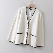 小香风气质毛衣 美国单ANN 159美刀 女装 假口袋针织开衫 TAY 大码