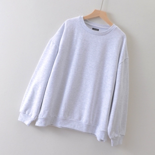 宽松遮肉显瘦卫衣秋冬女装 圆领薄绒长袖 RE莼元 出口日本单FREAK