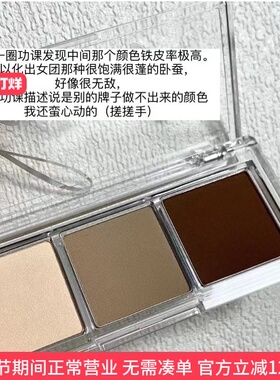 【用过最牛的】韩国本土小众Loar卧蚕盘眼影三色盘提亮下至哑光色