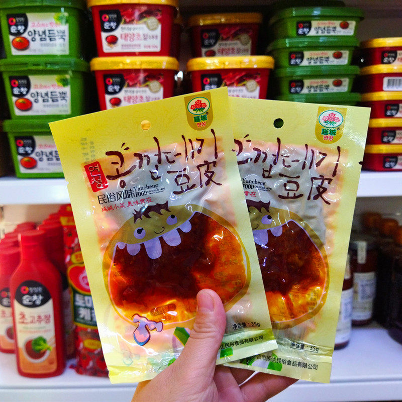 延边特产延城甜辣豆皮35g宽豆皮黄袋素食下饭小菜小咸菜追剧辣条