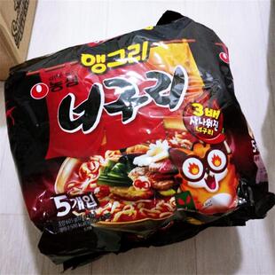 新品韩国进口农心3倍辣度浣熊乌龙面121g特辣味乌冬面方便面粗面