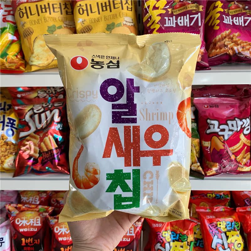 韩国进口农心虾片68g白袋 咸口酥脆虾味儿童成人膨化零食