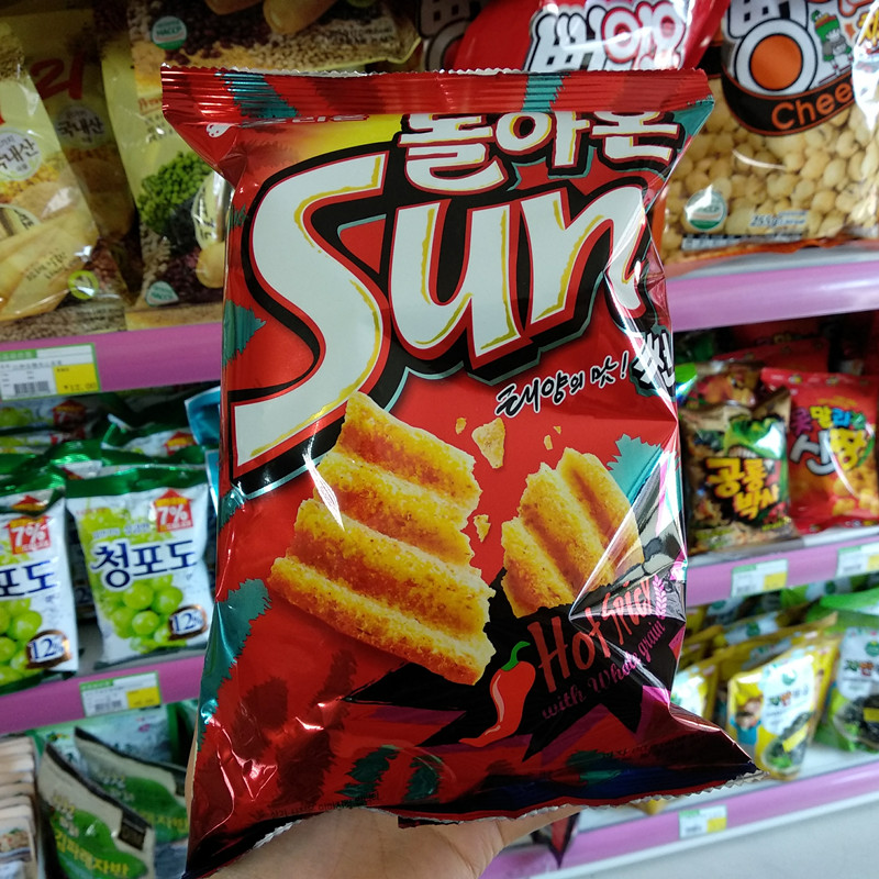 【拍6袋包邮】GS韩国便利店零食SUN 好丽友辣味薯片80G 膨化锅巴