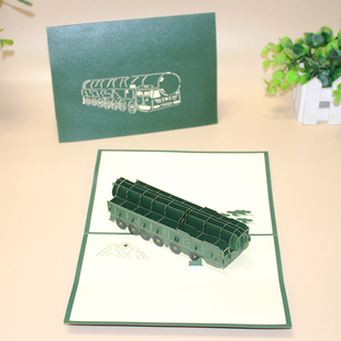 旦新年生节日3D立体贺卡片礼物纪念品 东风41国防教育家属慰问信元